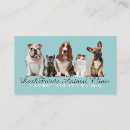 Pet Animal Clinic  Shelter Veterinary Business Card