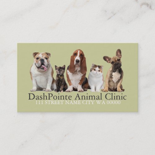 Pet Animal Clinic  Shelter Veterinary Business Card