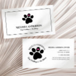 Pet Animal Dog Cat Paw Heart Custom Business Card at Zazzle