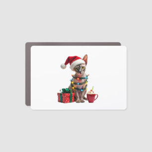 Pet Animal Lovers Cute Sphynx cat Reindeer Antlers Car Magnet