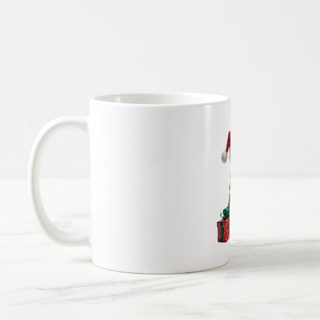 Pet Animal Lovers Cute Sphynx cat Reindeer Antlers Coffee Mug (Left)