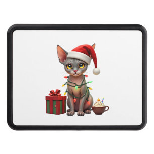 Pet Animal Lovers Cute Sphynx cat Reindeer Antlers Hitch Cover