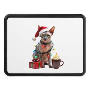 Pet Animal Lovers Cute Sphynx cat Reindeer Antlers Hitch Cover