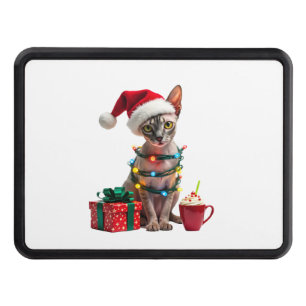Pet Animal Lovers Cute Sphynx cat Reindeer Antlers Hitch Cover