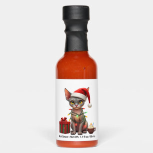 Pet Animal Lovers Cute Sphynx cat Reindeer Antlers Hot Sauces