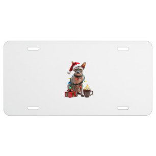 Pet Animal Lovers Cute Sphynx cat Reindeer Antlers License Plate