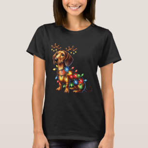Pet Animal Lovers Dachshund Dog Reindeer Antlers C T-Shirt