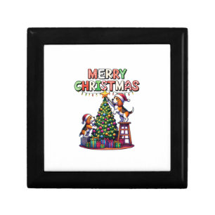 Pet Animal Lovers Xmas Beagle Dogs Decorating Chri Gift Box