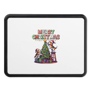 Pet Animal Lovers Xmas Beagle Dogs Decorating Chri Hitch Cover