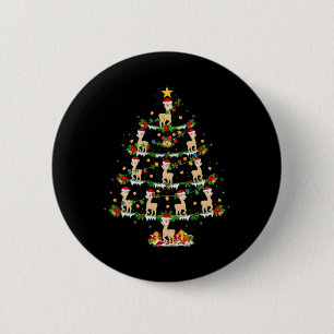 Pet Animal Xmas Lights Santa Alpaca Christmas Tree Button
