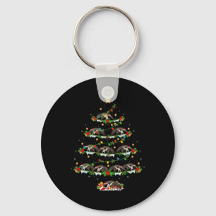 Pet Animal Xmas Lights Santa Anteater Christmas Tr Keychain