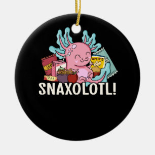 Pet Axolotl Snaxolotl Cute Snacks Paleontologist K Ceramic Ornament