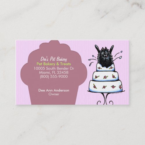 Pet Bakery Treats Parties Pomeranian Plum Cupcake Business Card