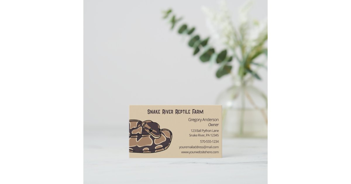 Pet Ball Python Snake Reptile Breeder Business Card | Zazzle