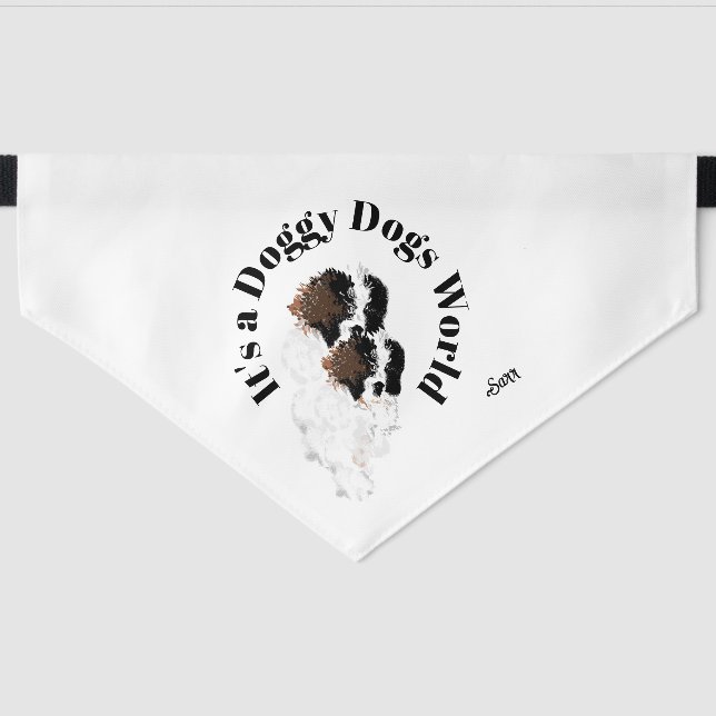 Pet Bandana : Doggy Dogs World Pet Bandana Collar (Front)