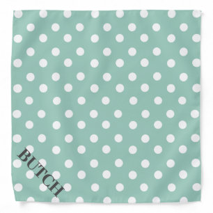 Pet Bandana - Light Blue With White Polka Dots