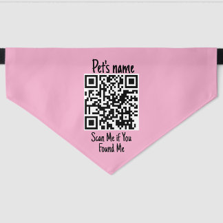 Pet Bandana PetID for OzWellPet App Owners - Pink Collar