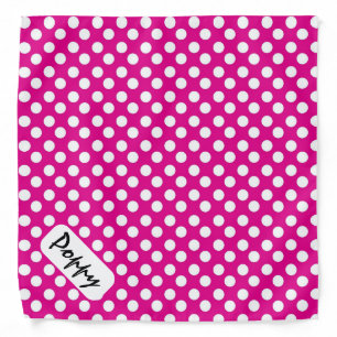 Pet Bandana - Pink With White Polka Dots