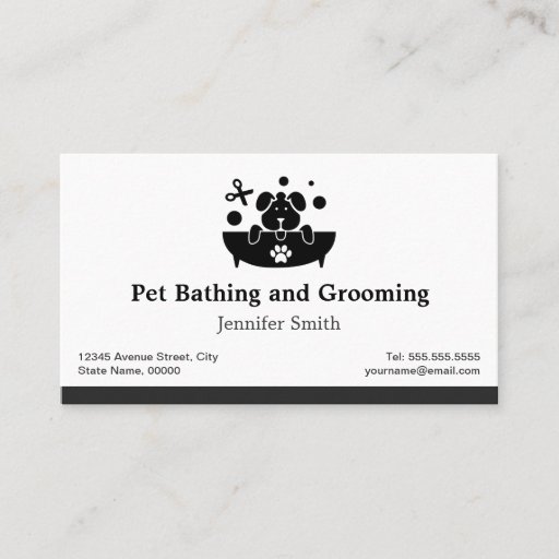 Customizable Pet Bathing and Grooming - Appointment Business Card Template