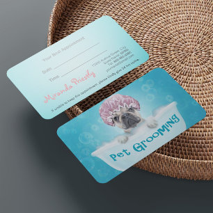 Pet Bathing and Grooming Bulldog Appointment Card