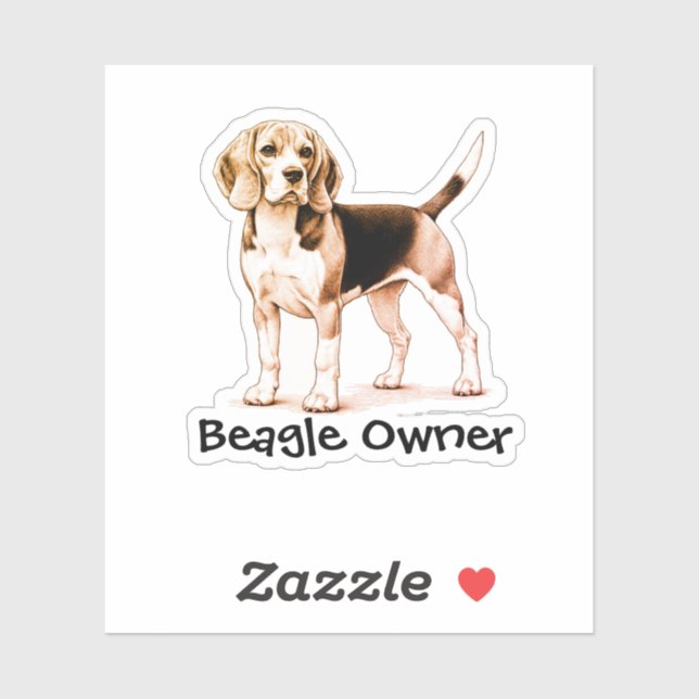  Pet Beagle Brown Personalize Sticker (Sheet)