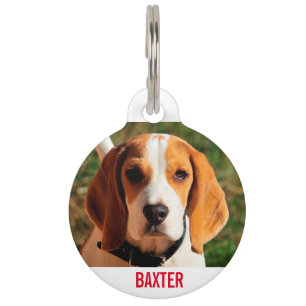 Pet Beagle Dog Photo Personalized Pet ID Tag