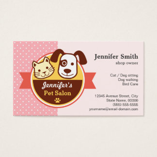 Pet Supplies Business Cards Templates Zazzle Pet Beauty Salon Pink Polka Dots Business Card