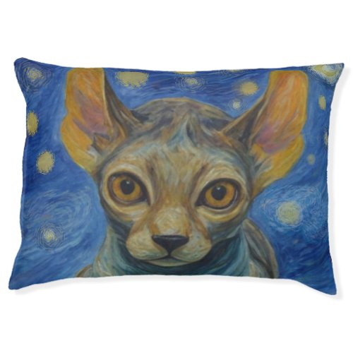 Pet Bed  Elf Sphynx Cat Starry Night Van Gogh Art