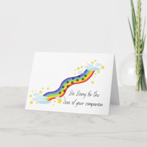 Pet bereavement with sentiment  card