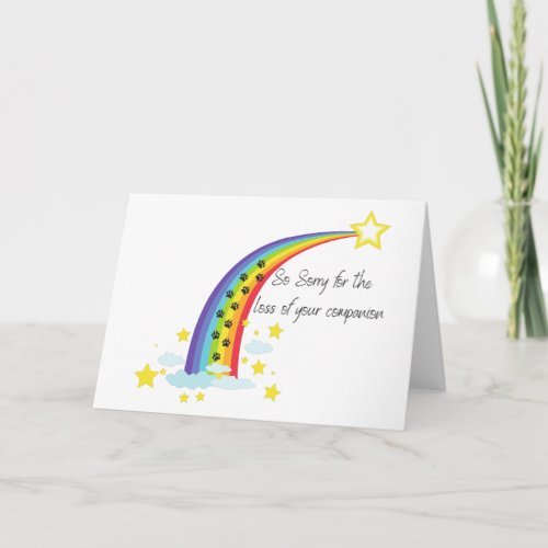 Pet bereavement with sentiment  card