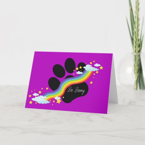 Pet bereavement with sentiment  card