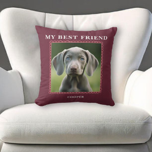 Pet Best Friends Dog Photo Throw Pillow