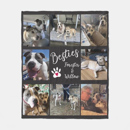 Pet Best Friends photo collage Fleece Blanket