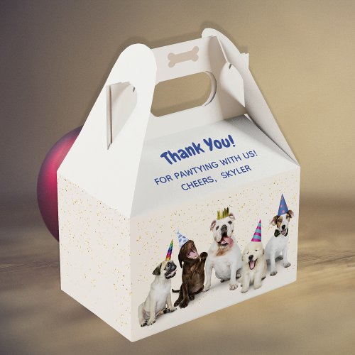 Pet Birthday Dog Party  Blue Favor Boxes