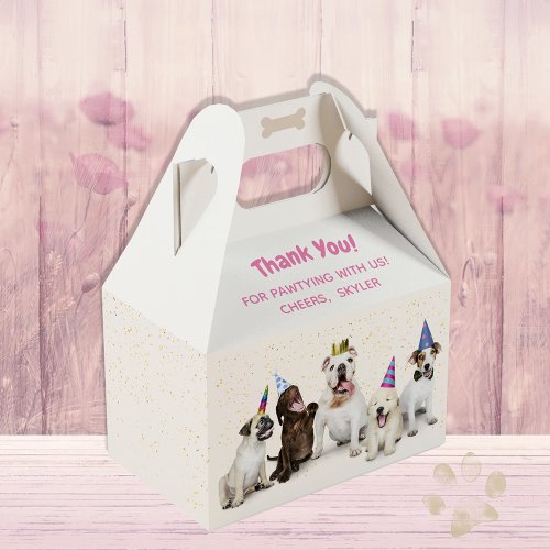 Pet Birthday Dog Party  Pink Favor Boxes