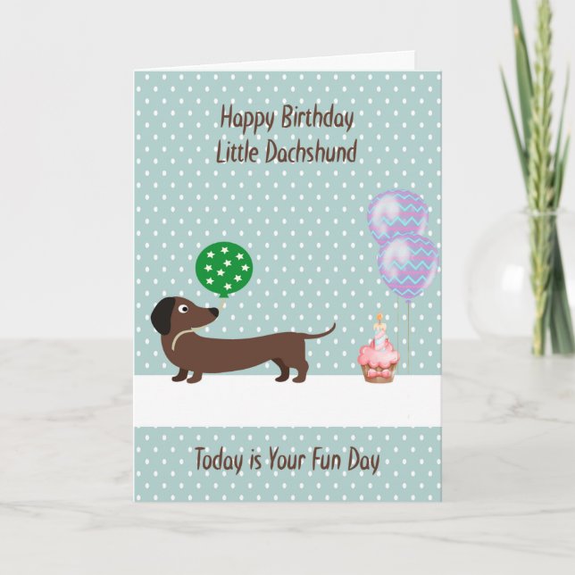 Pet Birthday for Dachshund Card (Front)