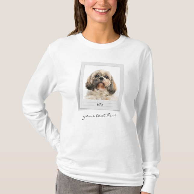 Pet Birthday Photo Frame Holiday Personalized T-Shirt (Front)
