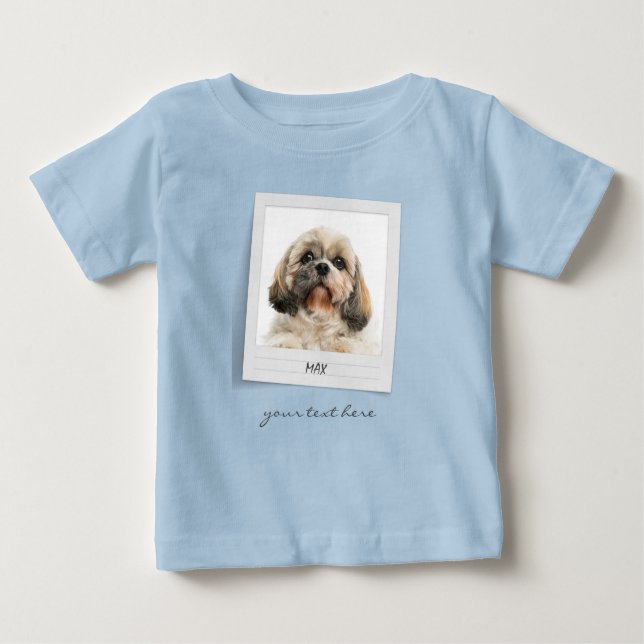 Pet Birthday Photo Frame Personalized Baby T-Shirt (Front)