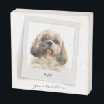 Pet Birthday Photo Frame Personalized Dog Wooden Box Sign<br><div class="desc">Add your pet's photo with a name and a special text to make this a unique one for the holidays or any time of the year. For further customization, use the "Customize it" button nested under the "Personalize" link above and use our design tool to modify this template and adjust...</div>
