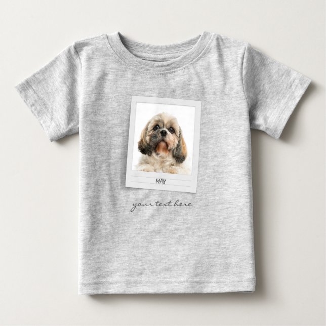 Pet Birthday Photo Frame Personalized Holiday Baby T-Shirt (Front)