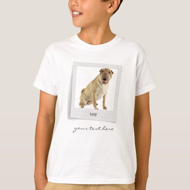 Pet Birthday Photo Frame Personalized T-Shirt (Front)