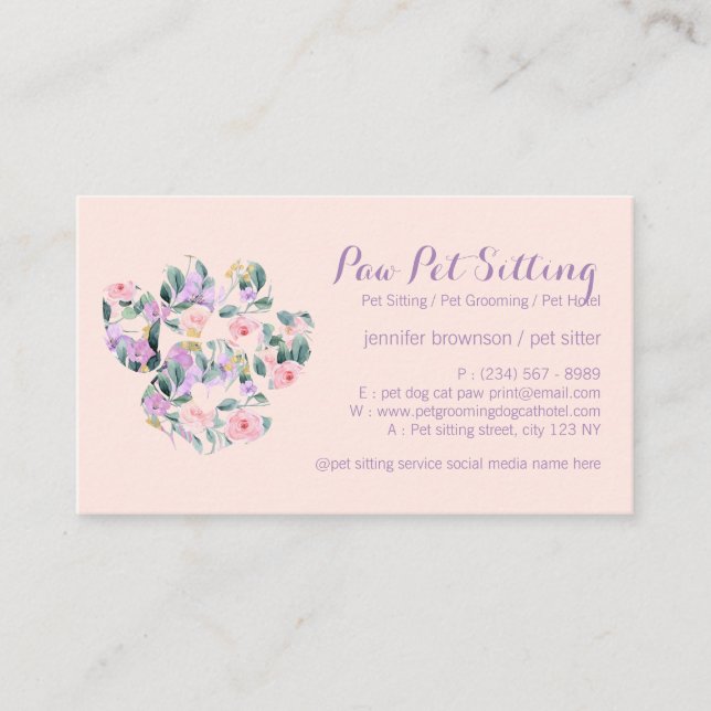 Pet Boarding Reservation Service Business Card (Front)