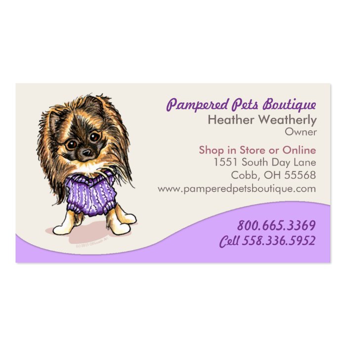 Pet Boutique Store Trendy Pomeranian Business Card Template