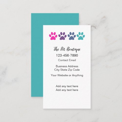 Pet Boutique Trendy Simple Business Cards