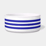 Pet Bowl<br><div class="desc">Pet bowl is shown in a cute blue and white stripes print.
Choose from small or large size.
Customize this item or buy as is.</div>