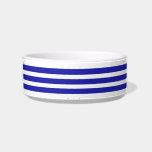 Pet Bowl<br><div class="desc">Pet bowl is shown in a cute blue and white stripes print.
Choose from small or large size.
Customize this item or buy as is.</div>