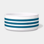 Pet Bowl<br><div class="desc">Pet bowl is shown in a cute teal and white stripes print.
Choose from small or large size.
Customize this item or buy as is.</div>