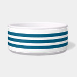 Pet Bowl<br><div class="desc">Pet bowl is shown in a cute teal and white stripes print. 
Choose from small or large size. 
Customize this item or buy as is.</div>