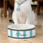 Pet Bowl Full of Stripes<br><div class="desc">This pet bowl full of stripes is a customizable template,  so if you don’t have a pet named Oliver you can click on “Personalize” to resolve that situation,  enjoy!</div>