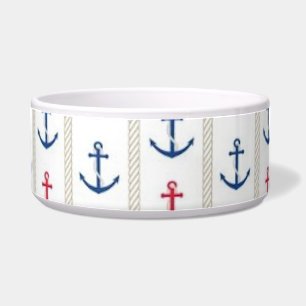 Pet Bowl Nautical Anchors